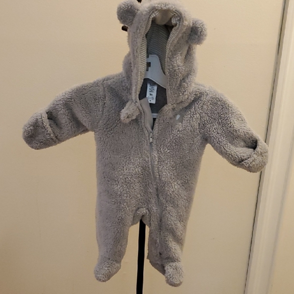 Carter's Just One You Baby One Piece Elephant Sherpa Jumper Winter Suit Gray 3 M